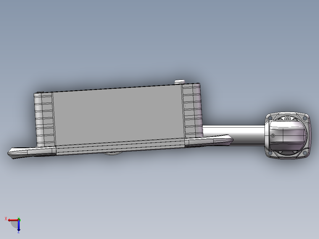 向上旋转底座+转角+90度箱体连接器+控制箱俯视图