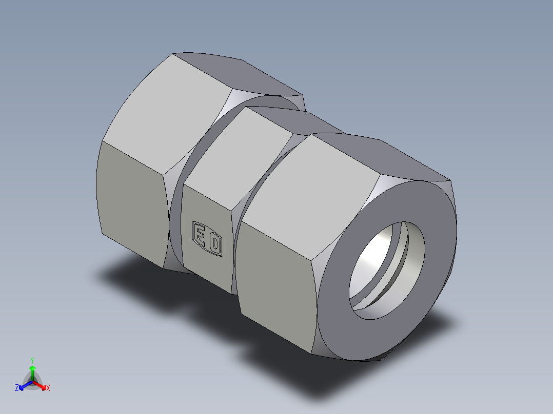 卡套式工业通用硬管接头EO_Distance_piece_adapter_DA25S71主视图