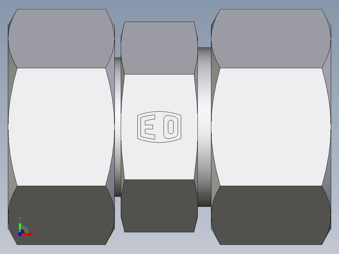 卡套式工业通用硬管接头EO_Distance_piece_adapter_DA25S71前视图
