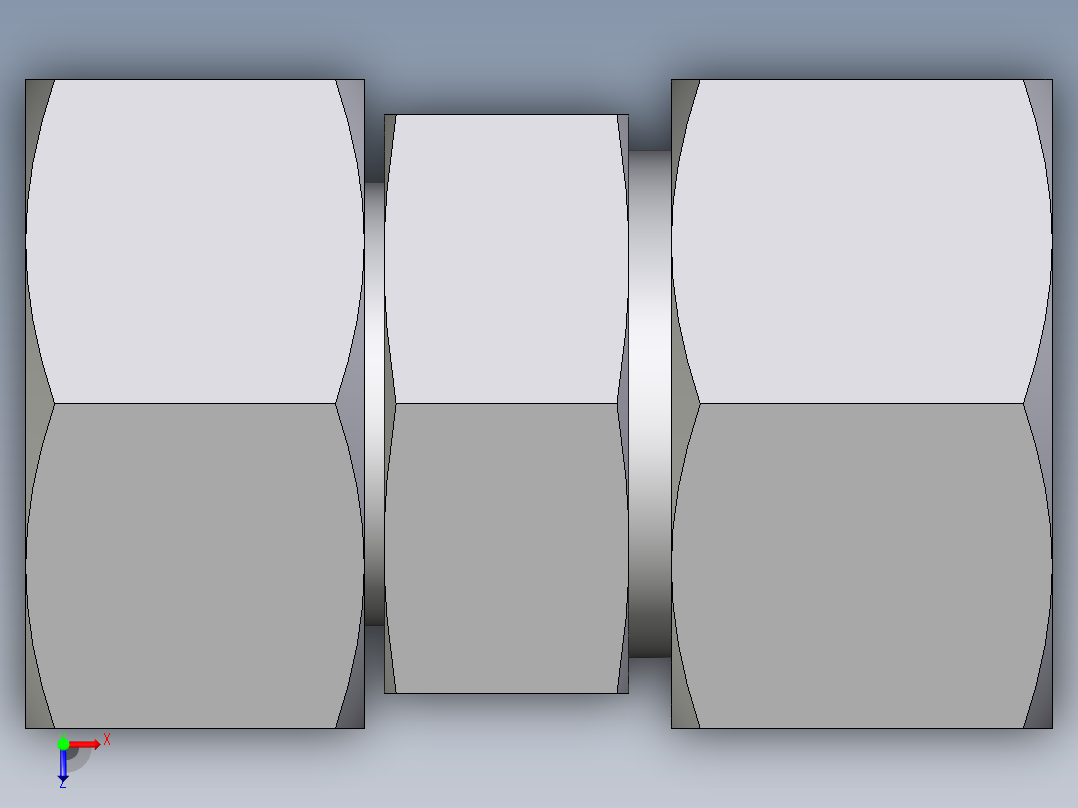 卡套式工业通用硬管接头EO_Distance_piece_adapter_DA25S71俯视图