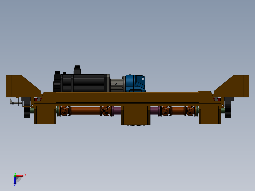 齿轮齿条位移机构三维SW俯视图
