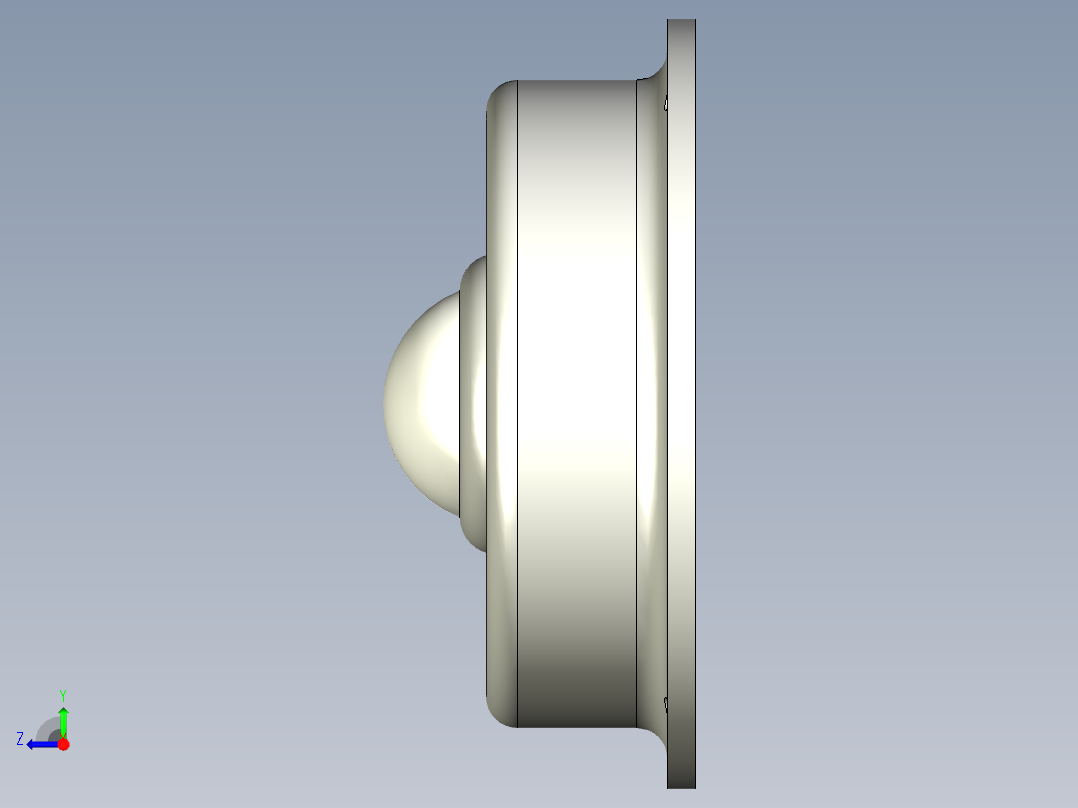 彈簧式萬向滾珠14-3D多系列多零件图纸模型右视图
