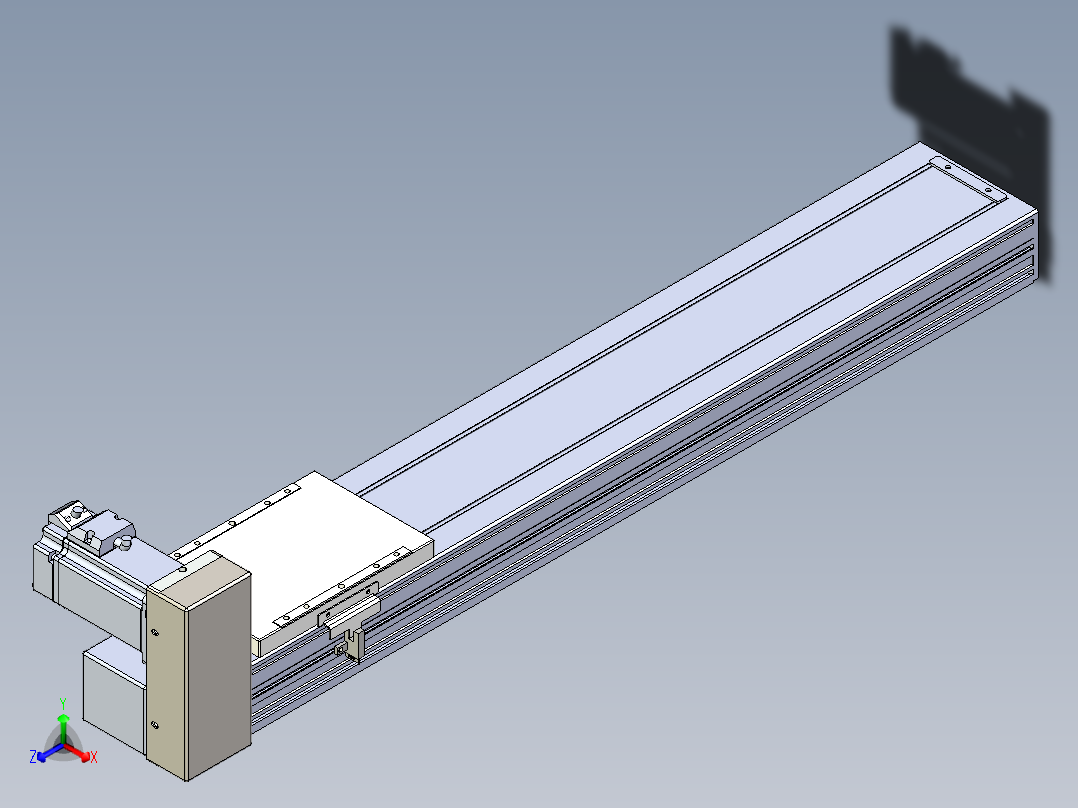 同步带全封闭直线模组TPA-HCB-120D-90-L550-RU-C-P40-N3正等轴测图