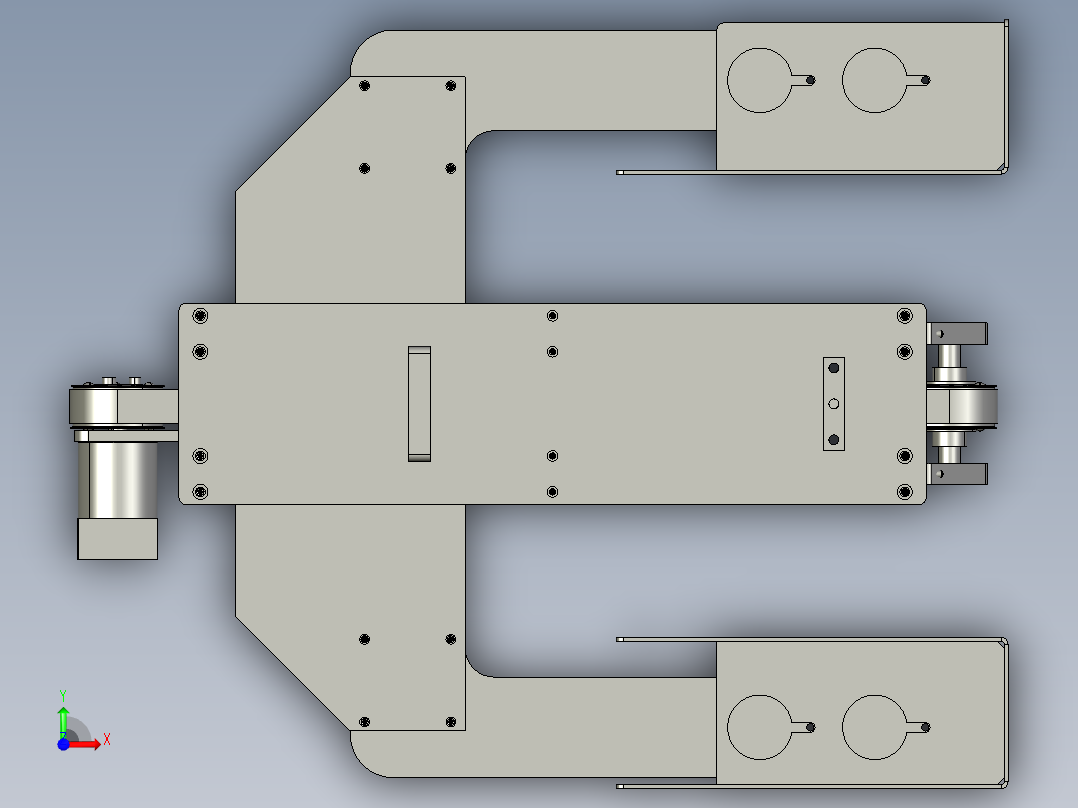 包装设备推料机构前视图