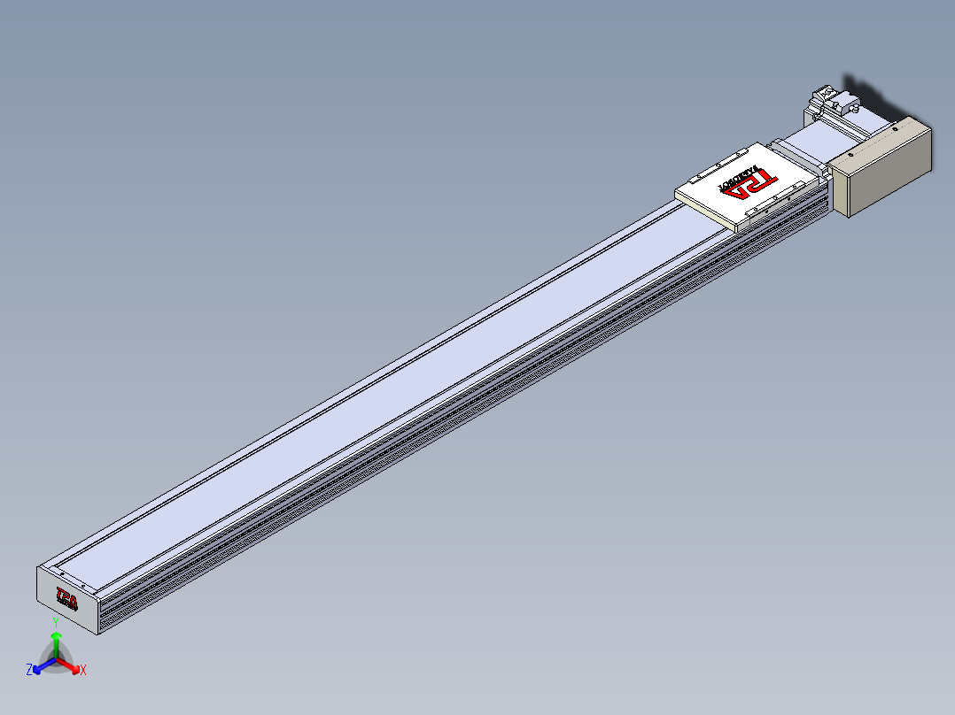 同步带全封闭直线模组TPA-HCB-110D-90-L1100-ML-Y-P40-N3正等轴测图