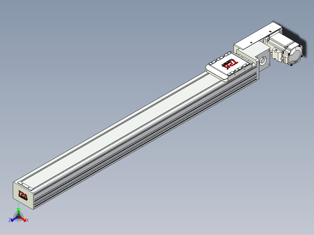 同步带全封闭直线模组TPA-HCB-85D-90-L750-MR-Y-P20-N3正等轴测图