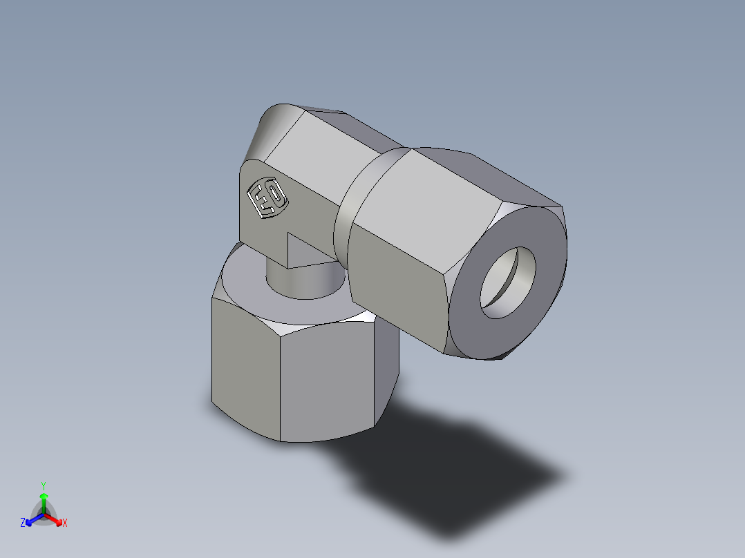卡套式工业通用硬管接头EO_Standpipe_elbow_EVW08LCF主视图