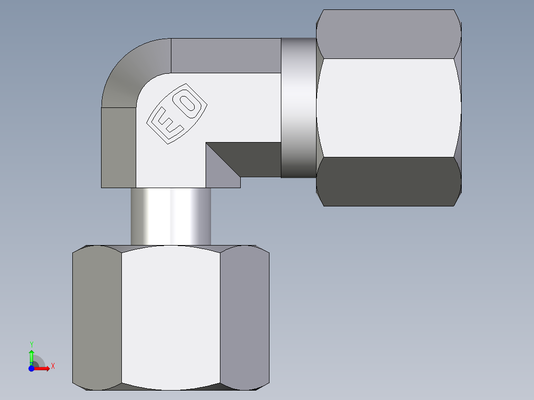 卡套式工业通用硬管接头EO_Standpipe_elbow_EVW08LCF前视图