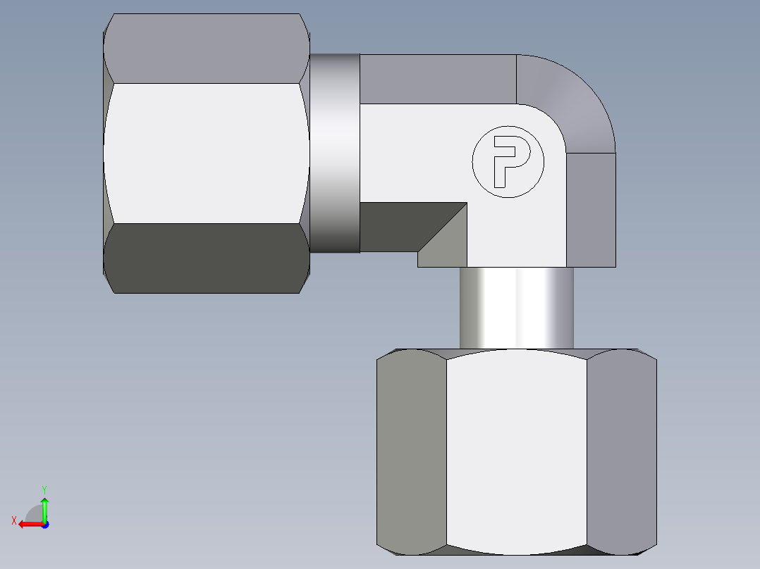 卡套式工业通用硬管接头EO_Standpipe_elbow_EVW08LCF后视图