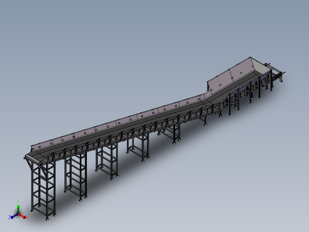 城市生活垃圾输送机sw18正等轴测图