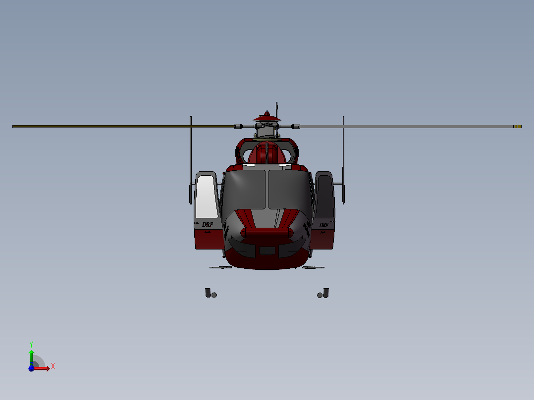 直升飞机前视图