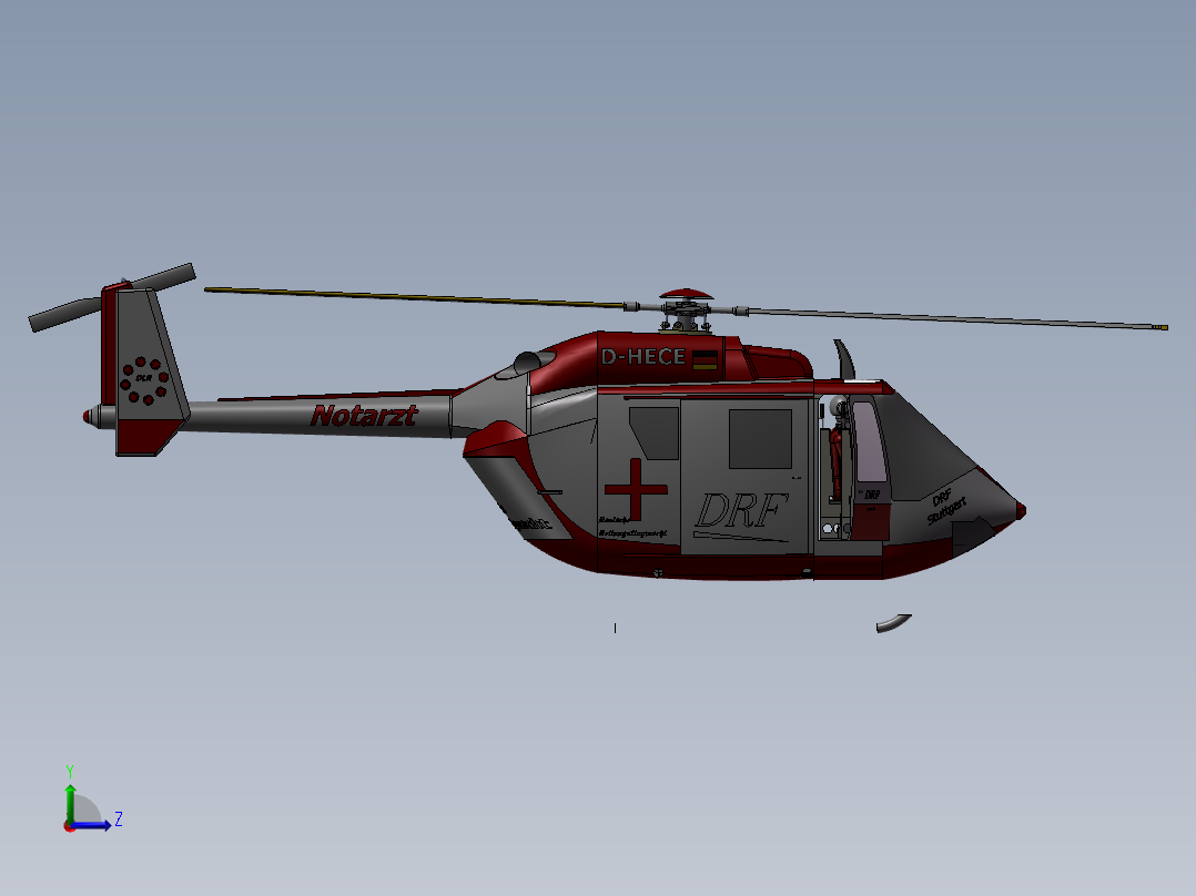 直升飞机左视图