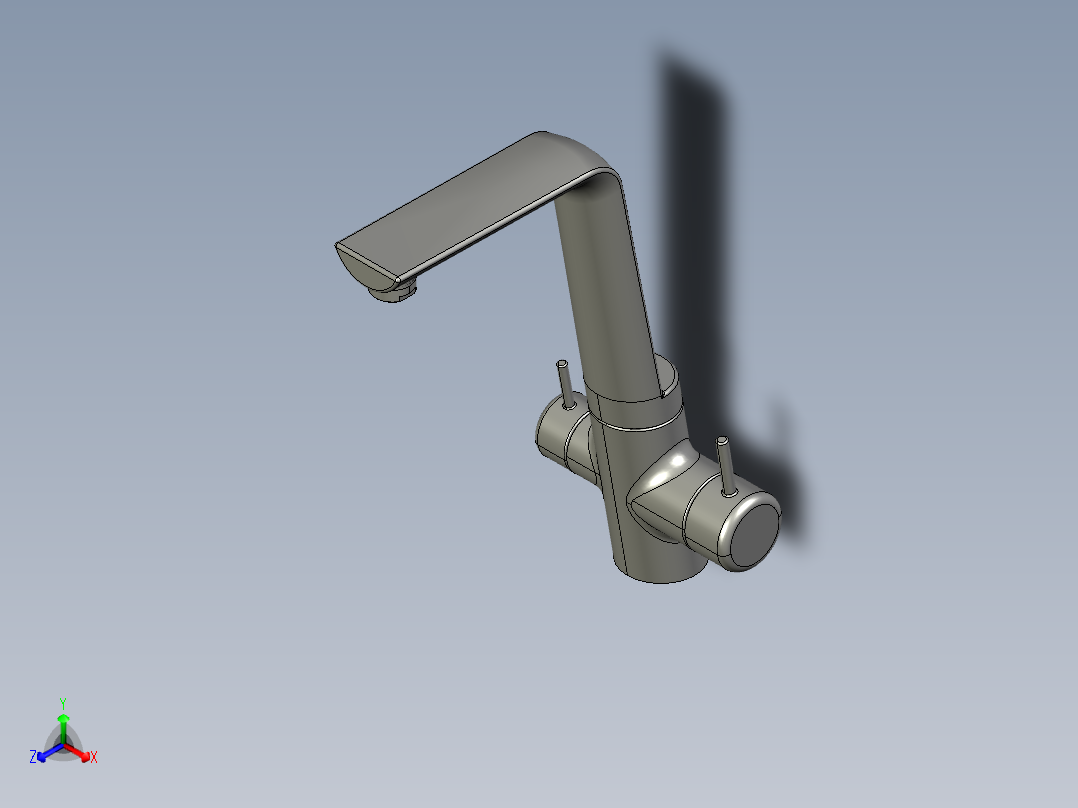 厨房水龙头正等轴测图