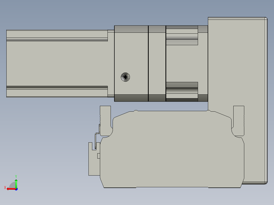 直线模组LHB17-L40-S700-LU设计图纸后视图