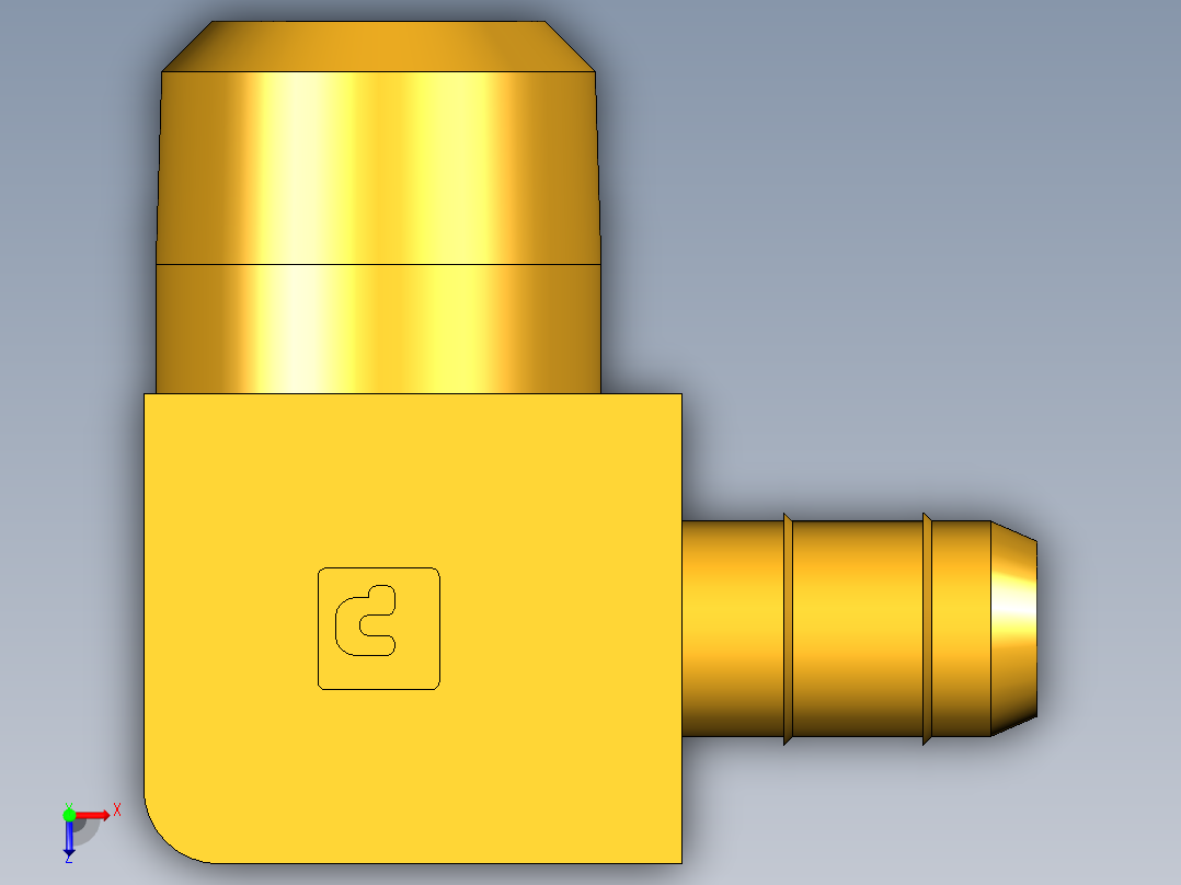 工业通用螺蚊管倒齿式工业硬管接头Male Elbow 229-6-4俯视图