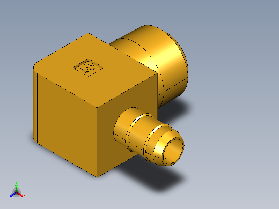 工业通用螺蚊管倒齿式工业硬管接头Male Elbow 229-6-4正等轴测图