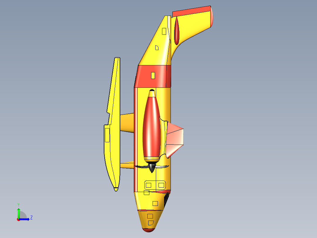 水上飞机模型左视图