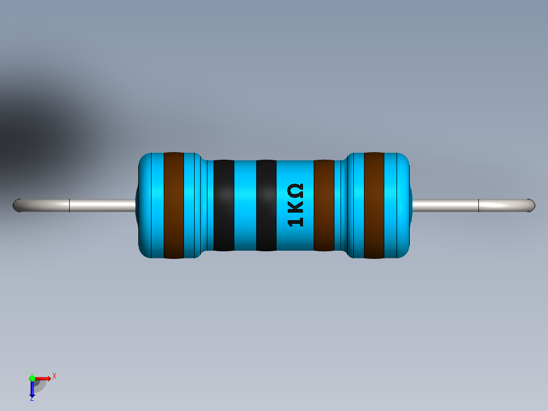 电容器 二极管 电阻器-Resistor 1K Ohm 1 Watt主视图