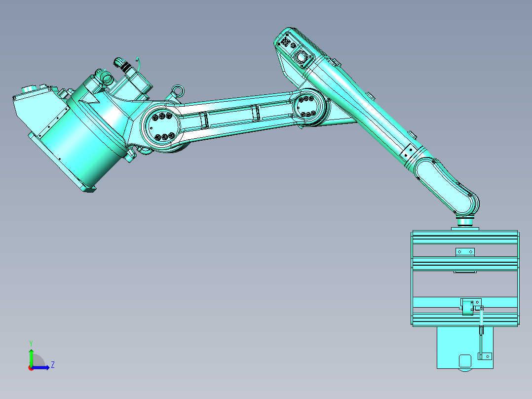 物料盒的抓取机械手左视图