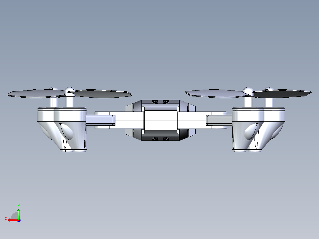 四轴四旋翼无人机造型后视图