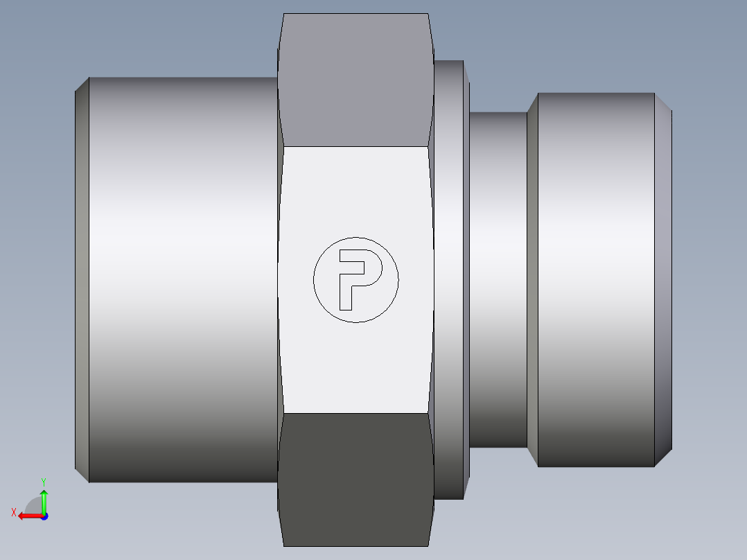 卡套式工业通用硬管接头EO_Male_Stud_connector_GE25SR71X后视图