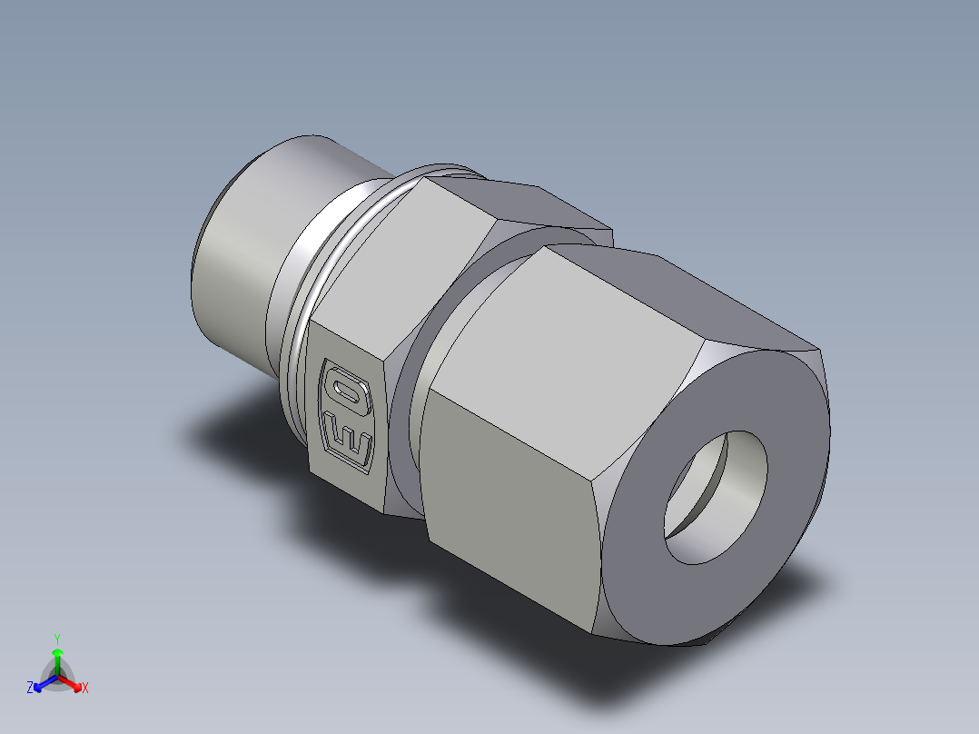 卡套式工业通用硬管接头EO_Male_Stud_connector_GEO10SMCF主视图