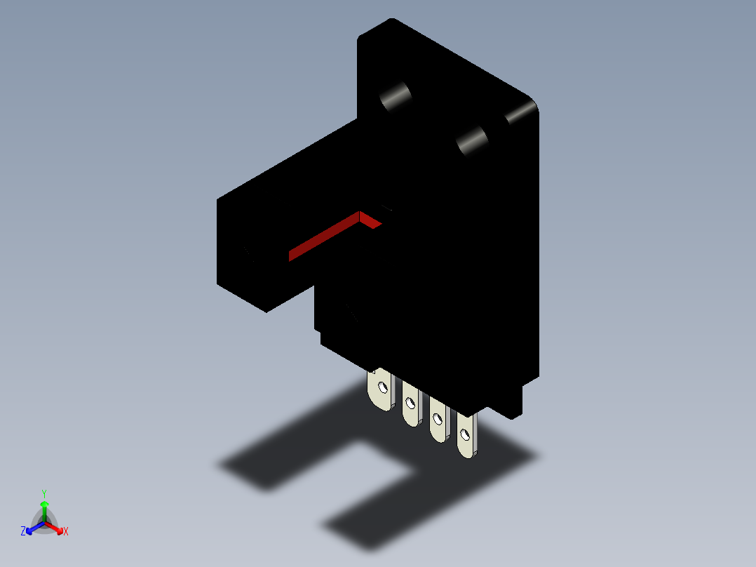 槽型光电传感器LU684_3D正等轴测图