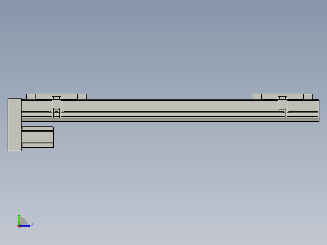 直线模组LHC17-S850-D设计图纸左视图