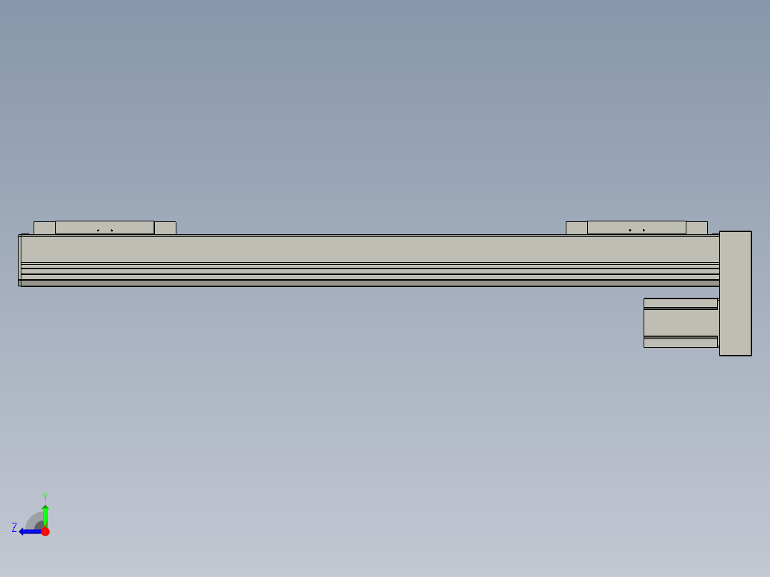 直线模组LHC17-S850-D设计图纸右视图