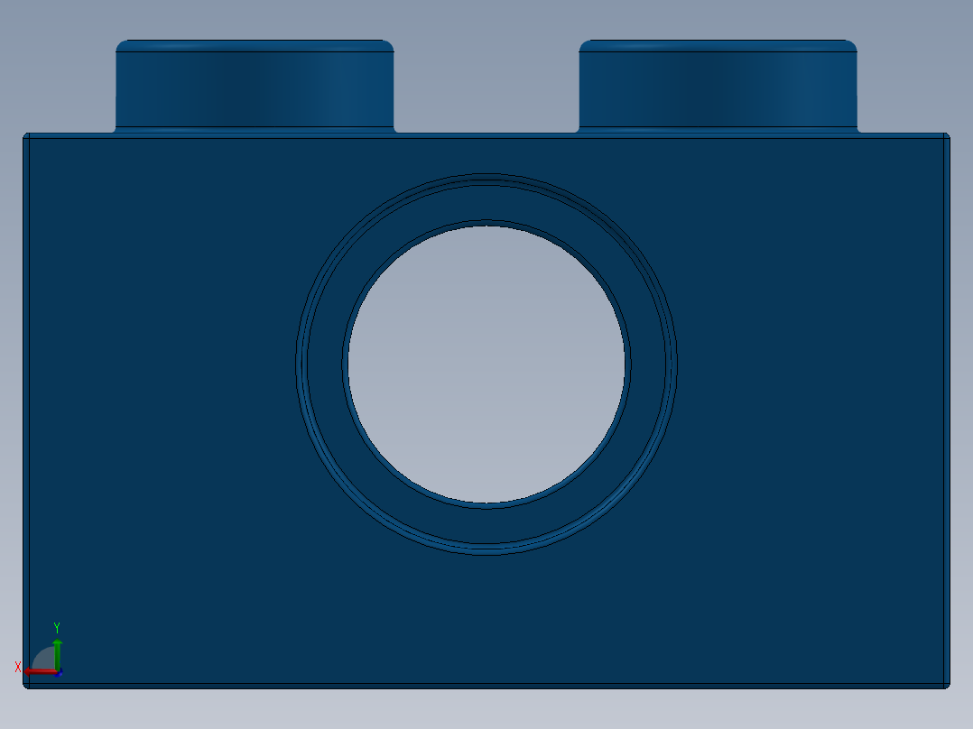 乐高机械组积木（横梁）-370023 Bright Blue Technic Brick 1 x 2 with Hole后视图