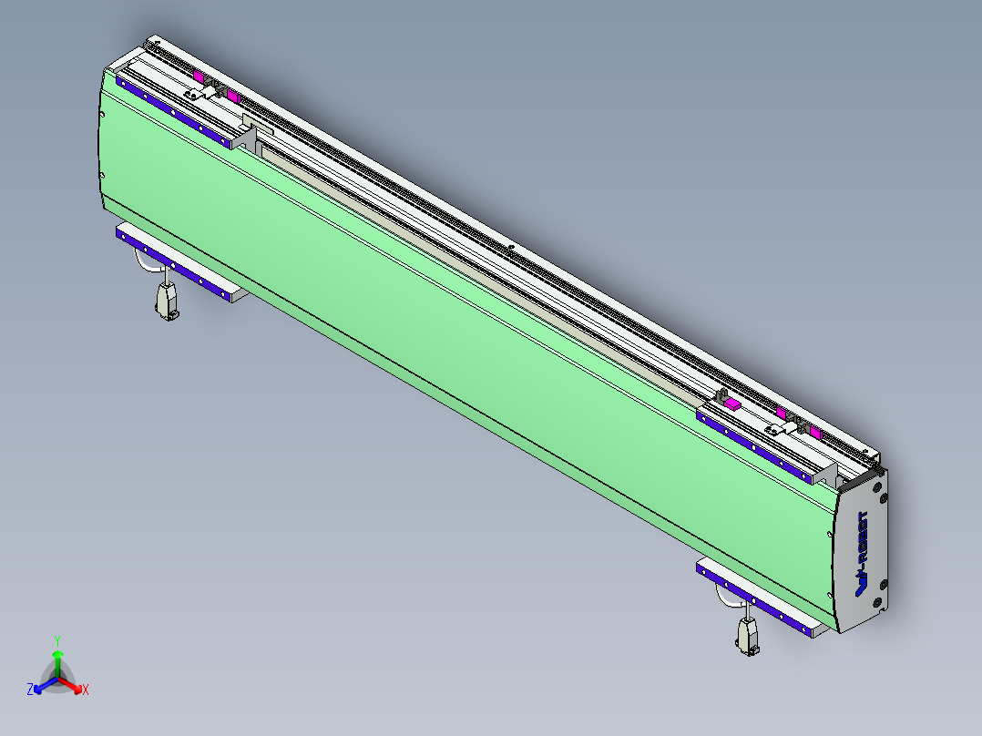 威洛博VL系列直线电机模组-2VL22H3-S800正等轴测图
