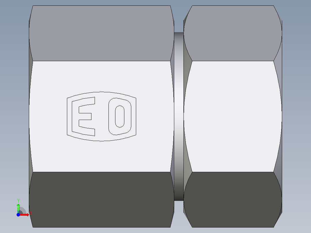 卡套式工业通用硬管接头EO_Swivel_connector_GAI28LMCF前视图