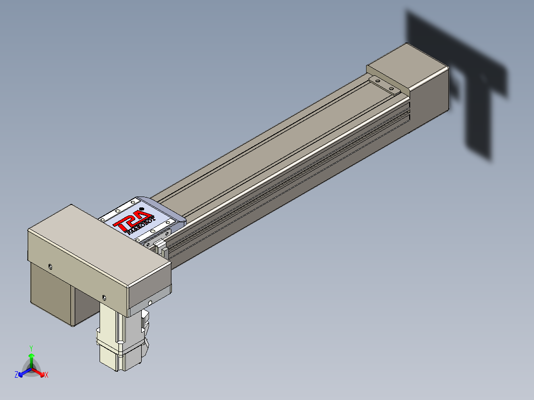同步带全封闭直线模组TPA-HCB-65S-90-L300-MR-Y-P10-N3主视图