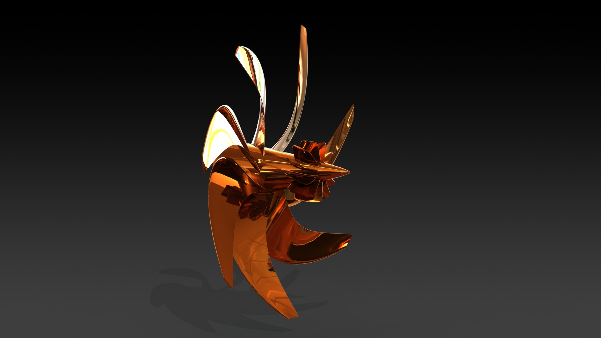 潜艇推进器螺旋桨3D图纸