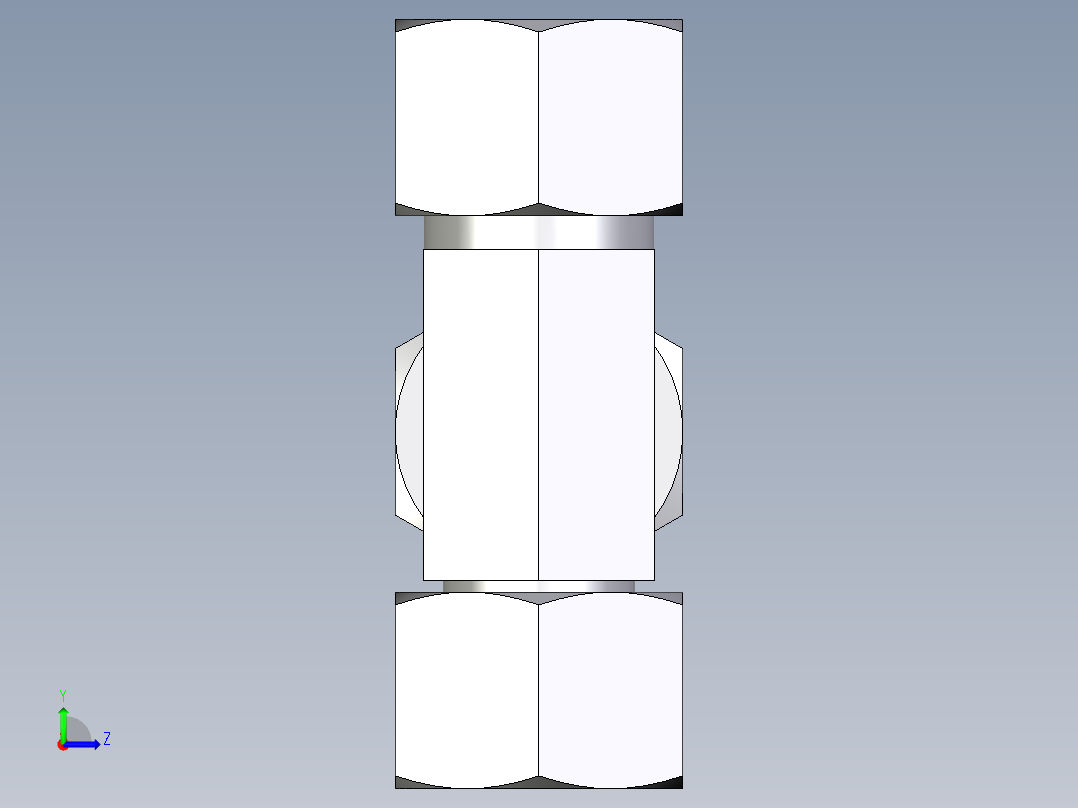 卡套式工业通用硬管接头EO_Swivel_nut_run_tee_EL16ZSCF左视图
