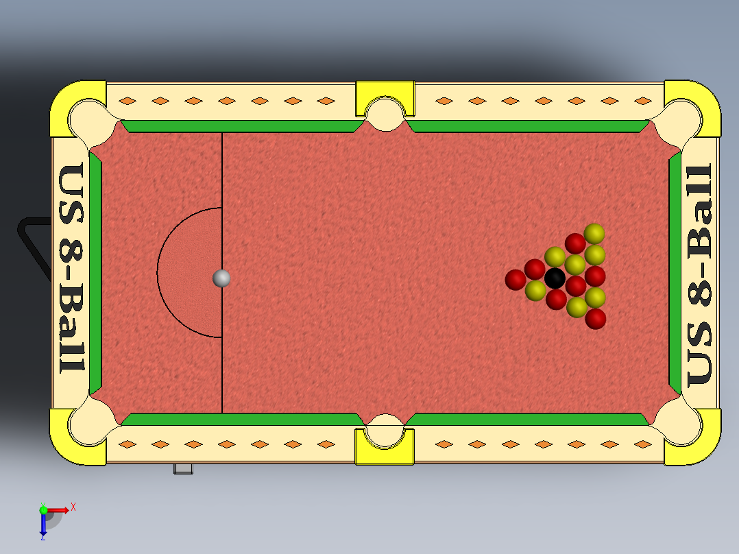 台球桌俯视图