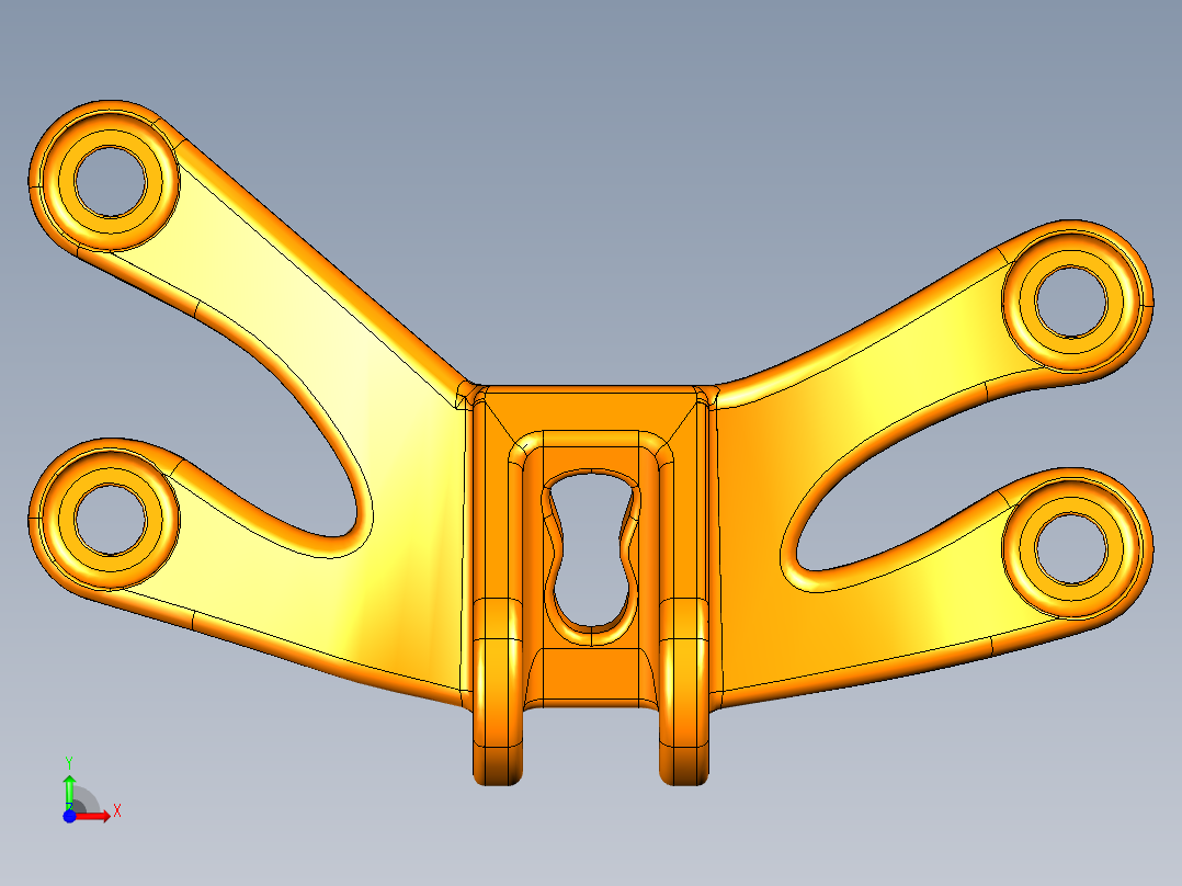 GE飞机发动机托架前视图