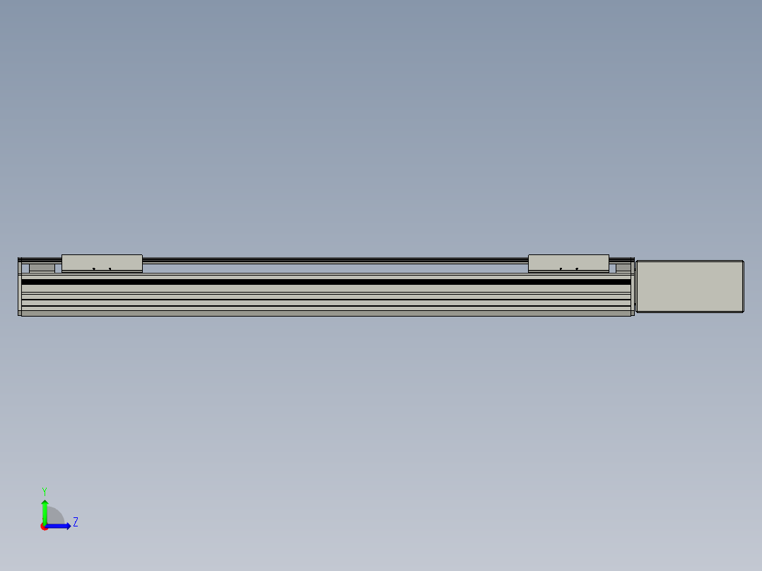 直线模组WG-LHB12-S600-BL设计图纸左视图