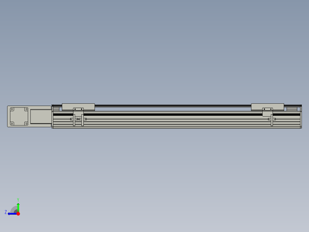 直线模组WG-LHB12-S600-BL设计图纸右视图