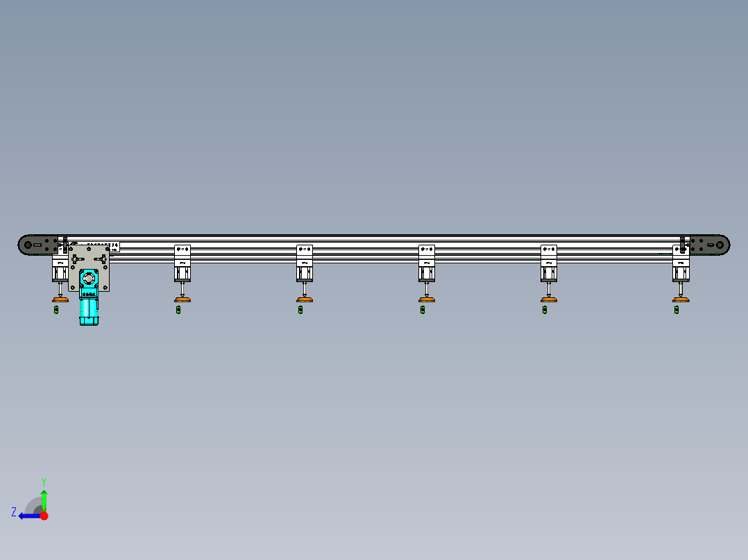 LE-XC4080-齿形同步线中间驱动右视图