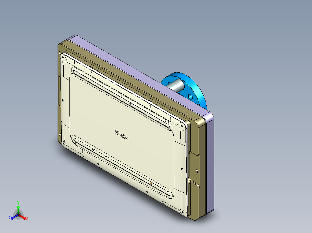 一款电脑D壳4.5轴铣斜螺丝孔工装治具模型主视图