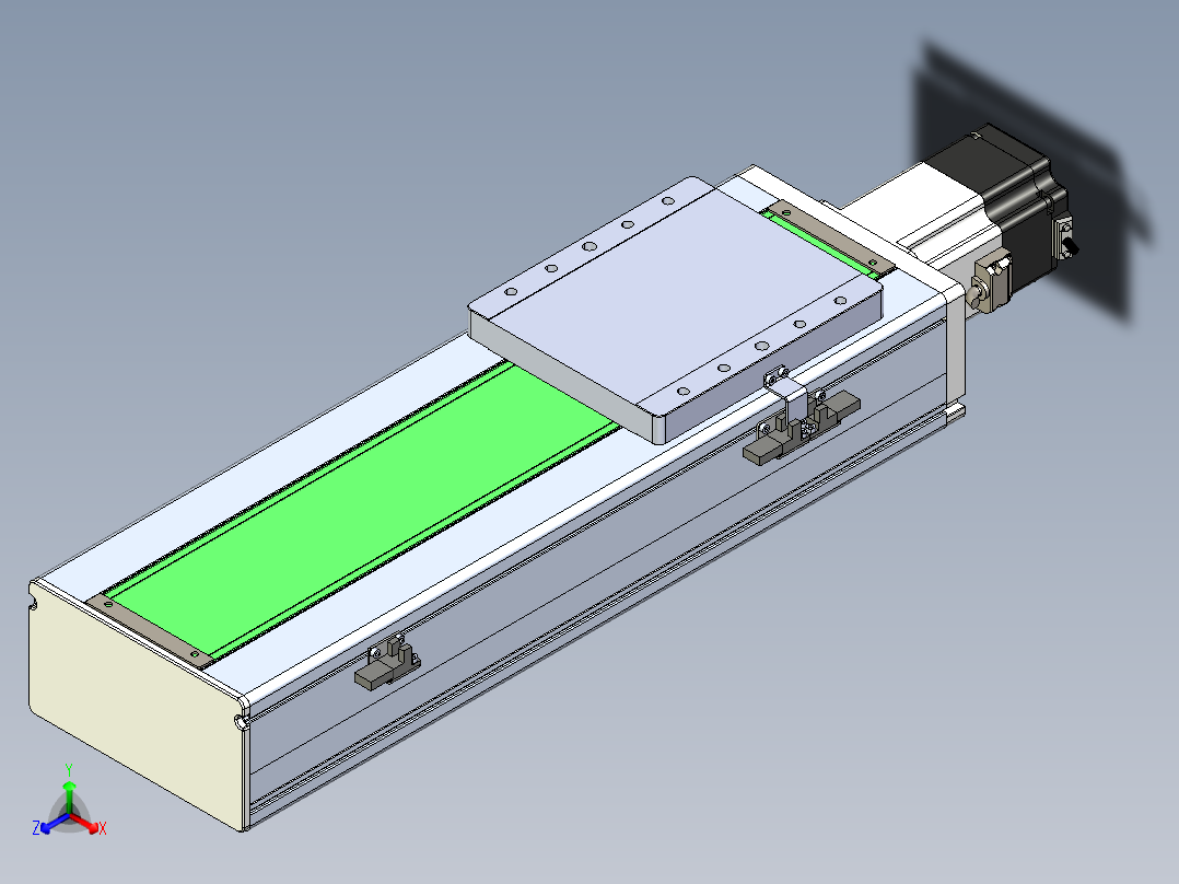 丝杠滑台-全封闭-EC17-Lx-C-S300-BC-P75-D3正等轴测图