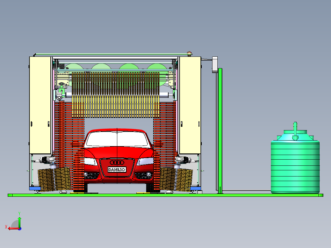 全自动洗车机设备后视图