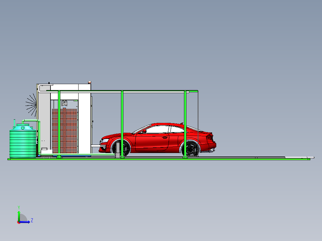 全自动洗车机设备左视图