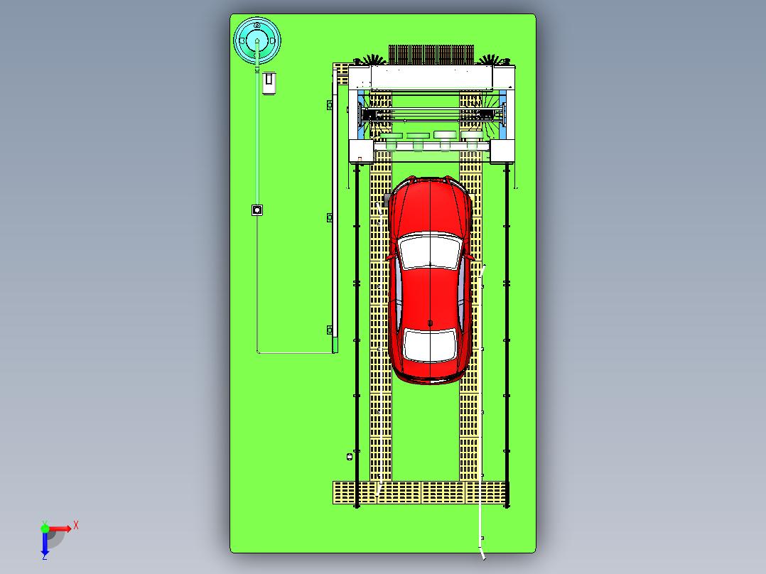 全自动洗车机设备俯视图