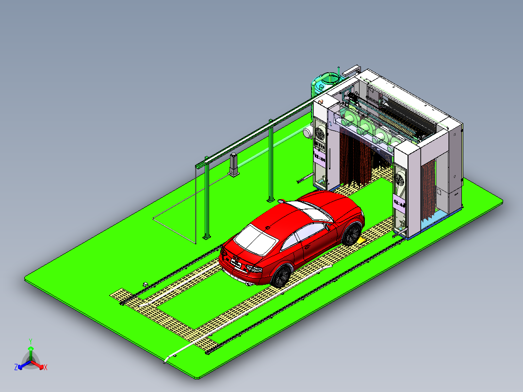 全自动洗车机设备正等轴测图