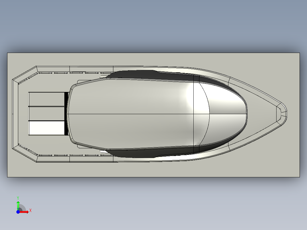 氢推进概念船舶模型3D图纸 STEP格式前视图