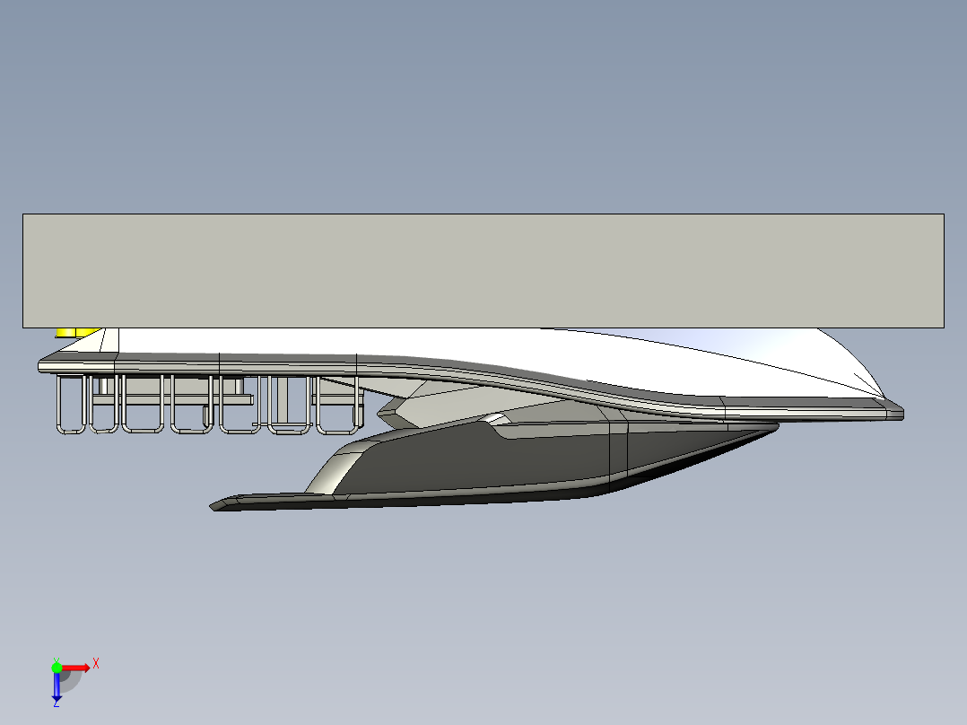 氢推进概念船舶模型3D图纸 STEP格式俯视图