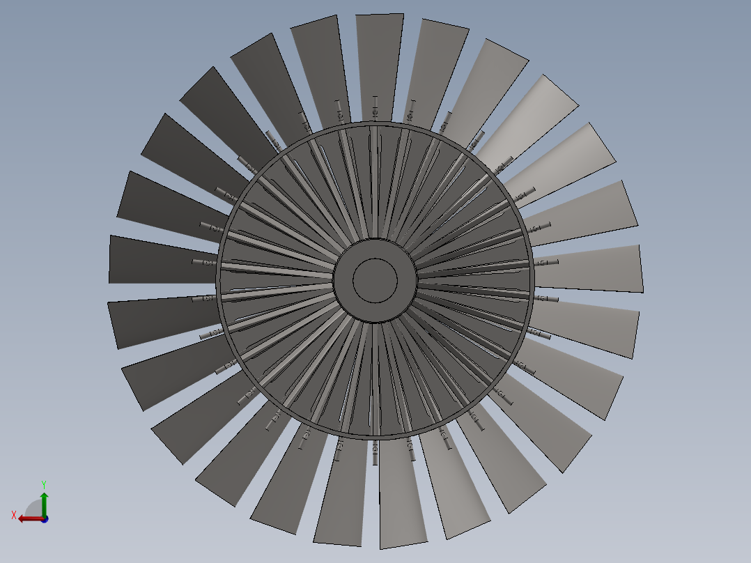 燃气轮机130---模型格式为 igs sw后视图