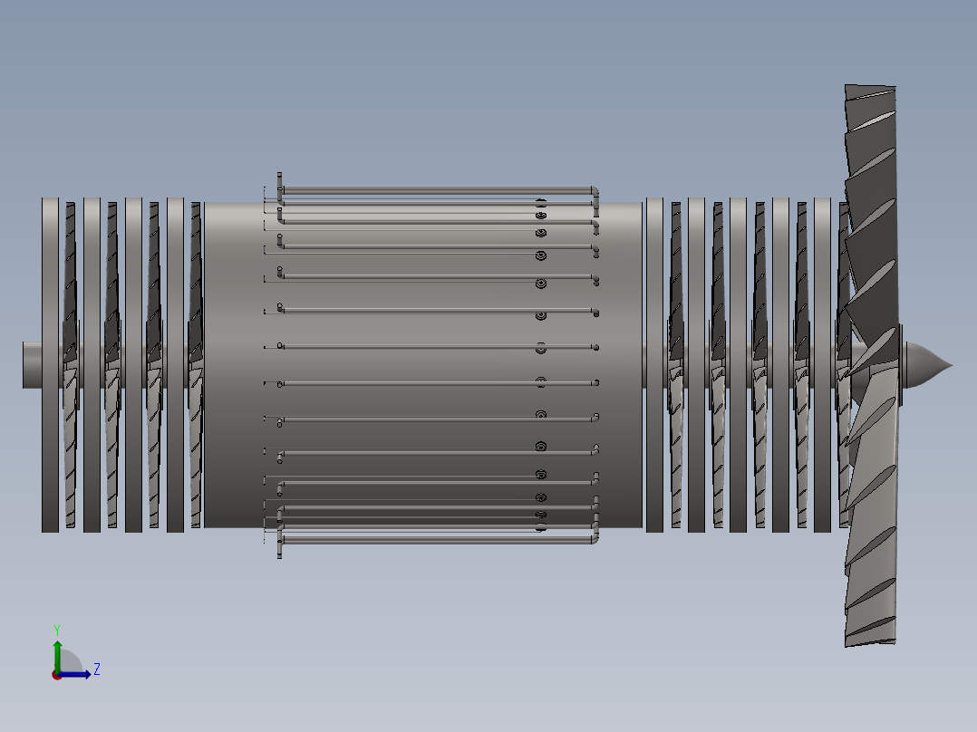 燃气轮机130---模型格式为 igs sw左视图